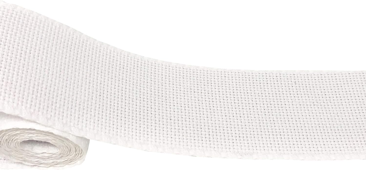 Un Metro de Cinta Aida 14 española 5 cm blanco para Punto de Cruz con borde