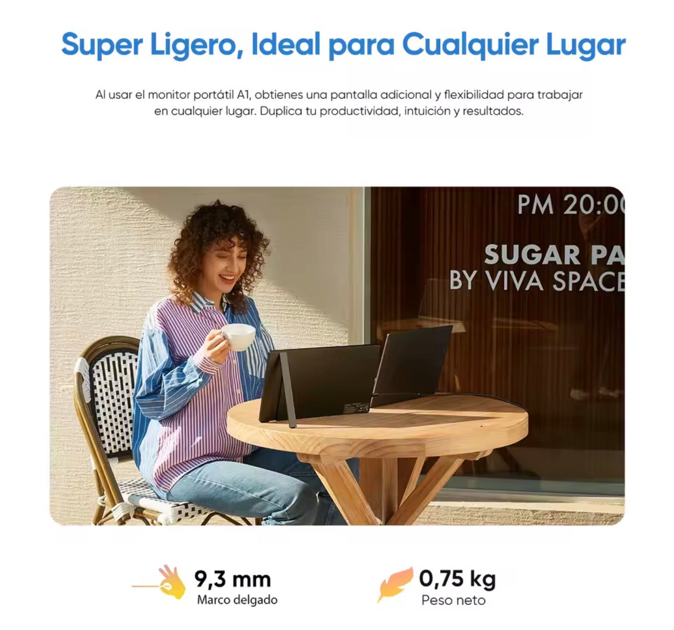 Monitor Portátil ARZOPA 15,6" FHD IPS