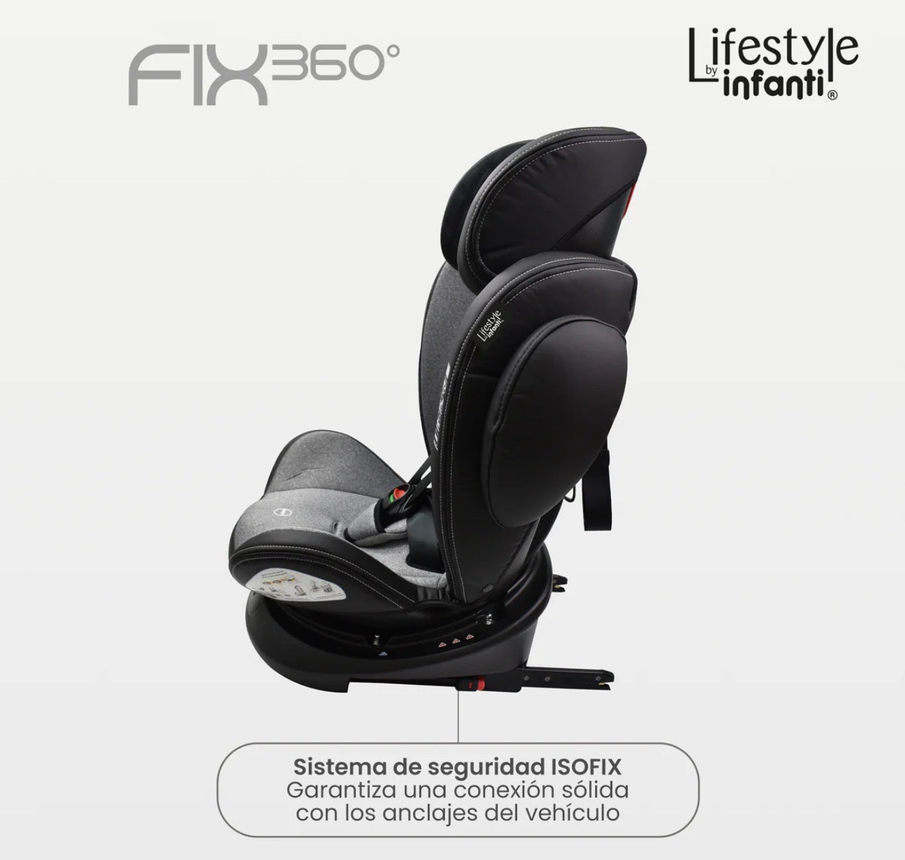 Autoasiento Para Bebé Fix 360° Negro Lifestyle By Infanti
