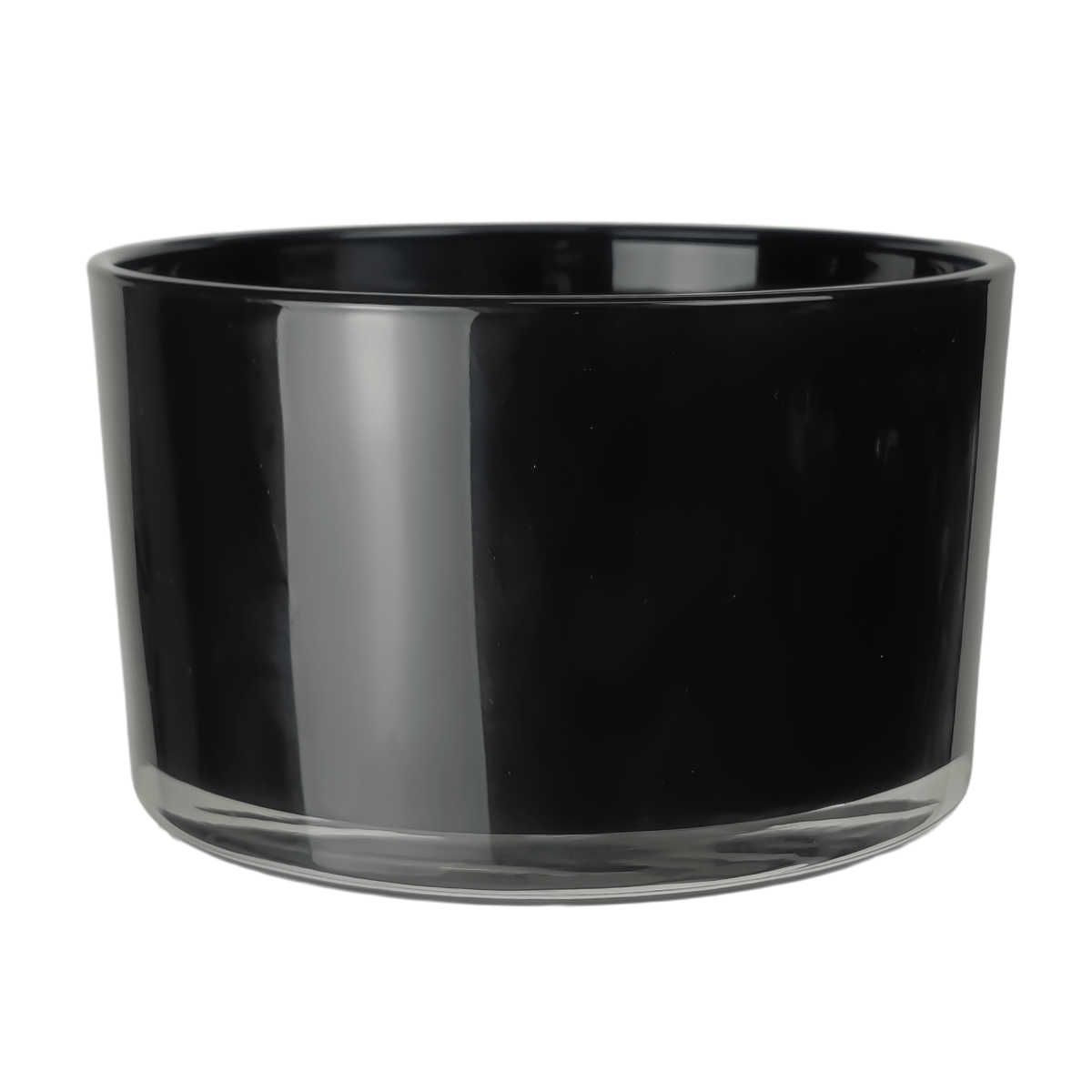 750ml - Mónaco Vaso de vidrio para velas -  Frasco Negro Brillante