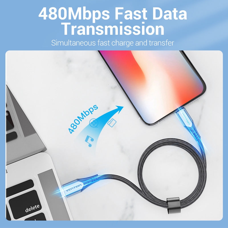 Vention MFi USB C A Lightning Cable Certificado 18W 20W PD Carga Rápida