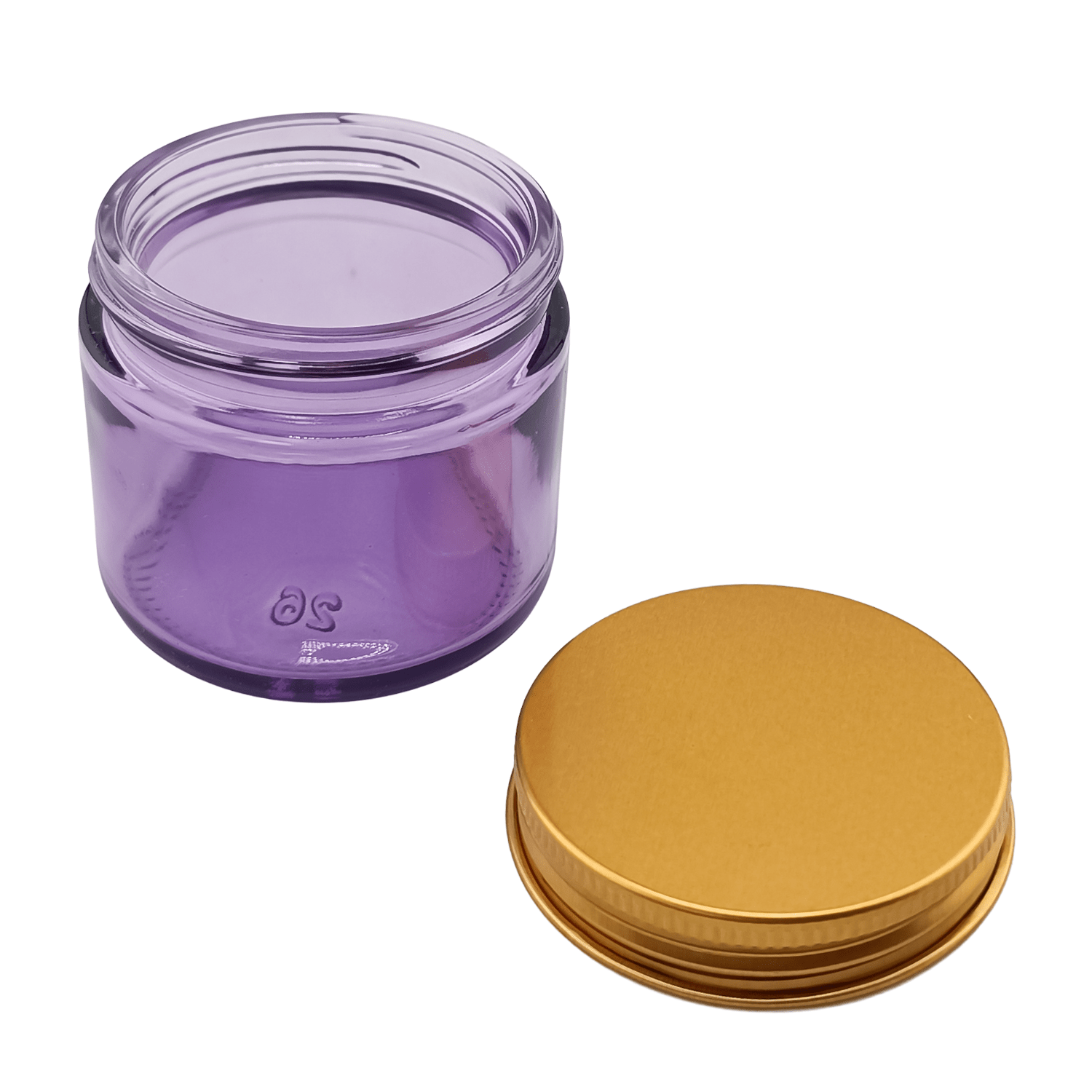 75ml - Miami Vaso de vidrio con rosca para velas - Frasco Morado