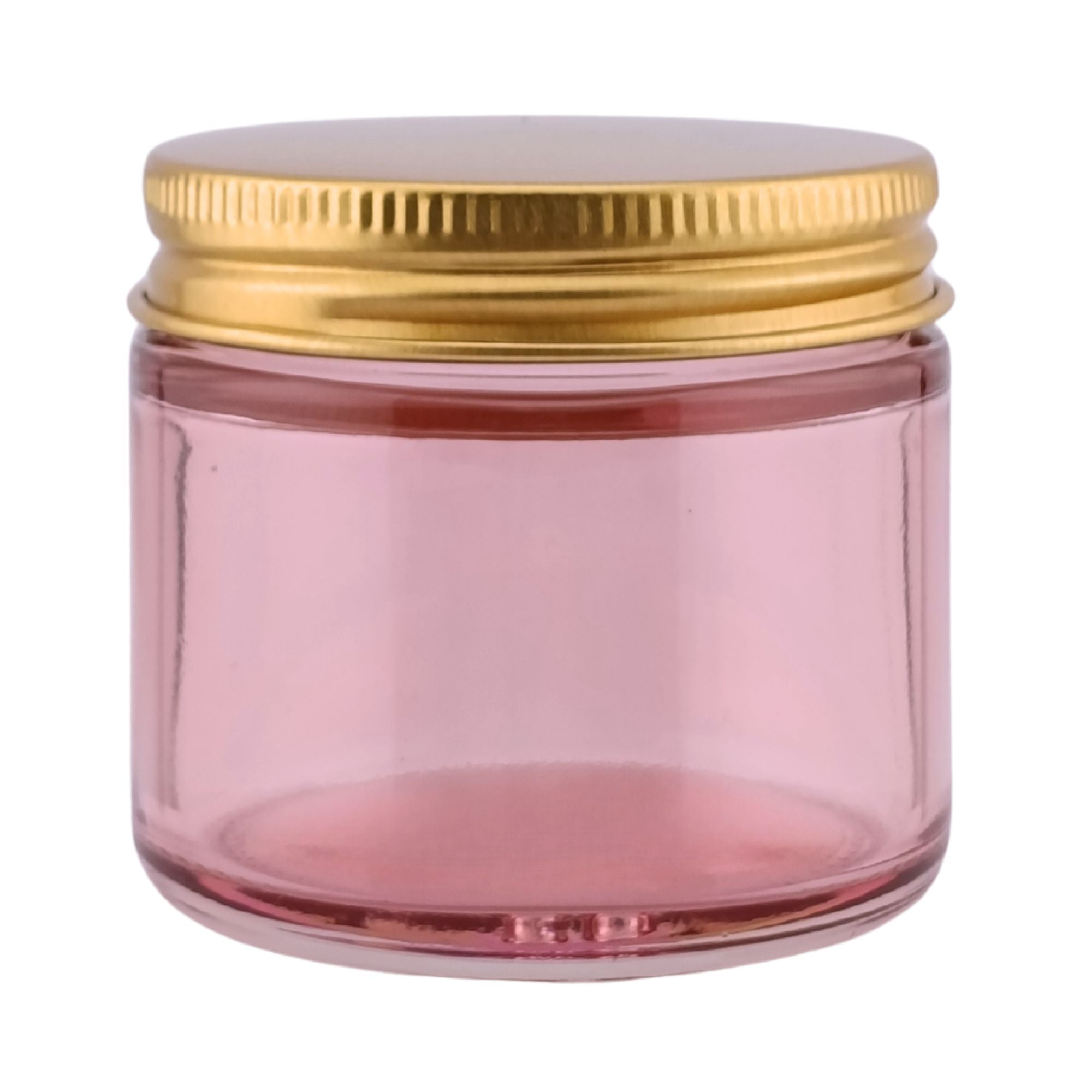 75ml - Miami Vaso de vidrio con rosca para velas - Frasco Rosa Transparente