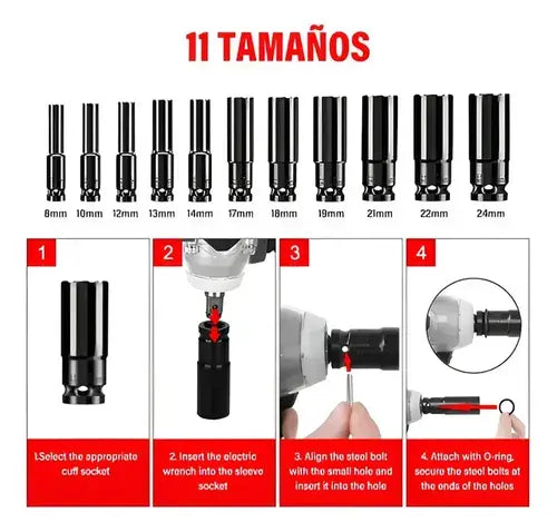 Kit De Llave De Impacto Inalámbrica 1600nm Con 2 Pilas Color Amarillo