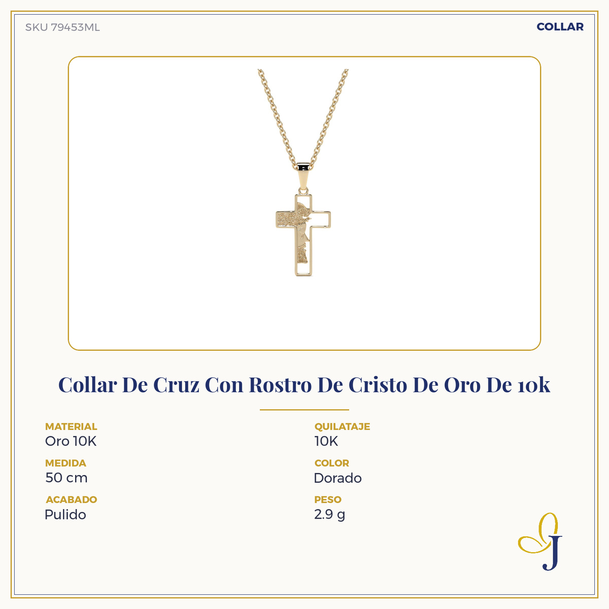 Dije De Cruz Con Rostro De Cristo De Oro De 10k