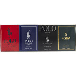 Miniaturas-Polo Ralph Lauren 15ML+Polo Ralph Lauren  Blue 15ML +Polo Ralph Lauren  Black  15ML+Polo Ralph Lauren  Red 15ML EDT Set De Caballero 15ML