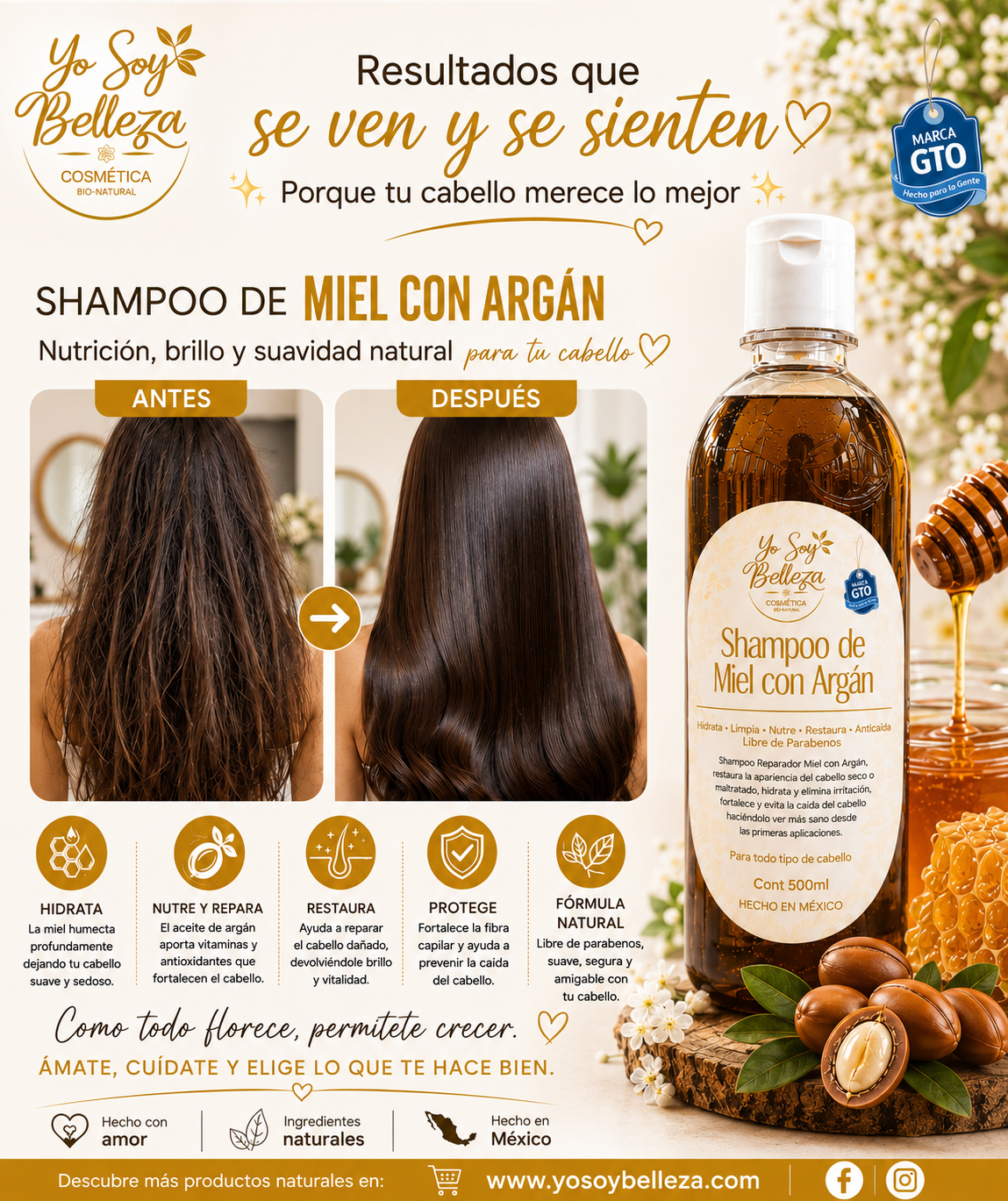 Shampoo de Miel y Argan 1 lt