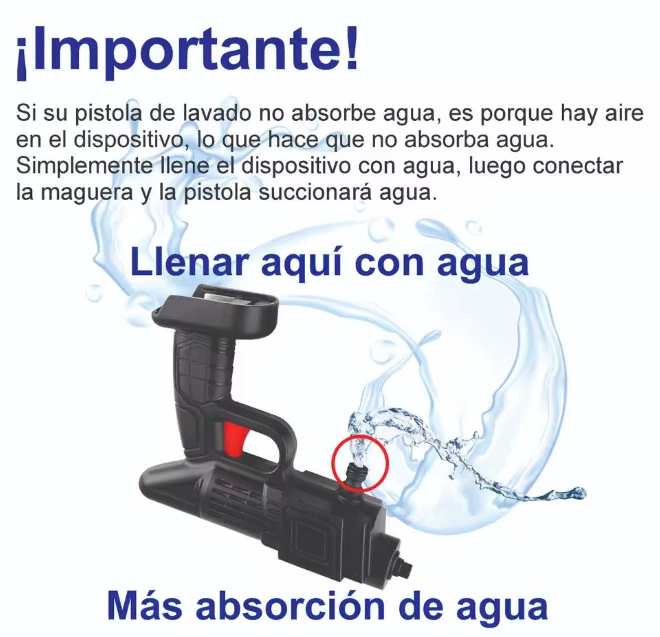 Hidrolavadora Inalámbrica Portátil - Pistola de Lavado Eléctrica de Alta Presión para Exteriores