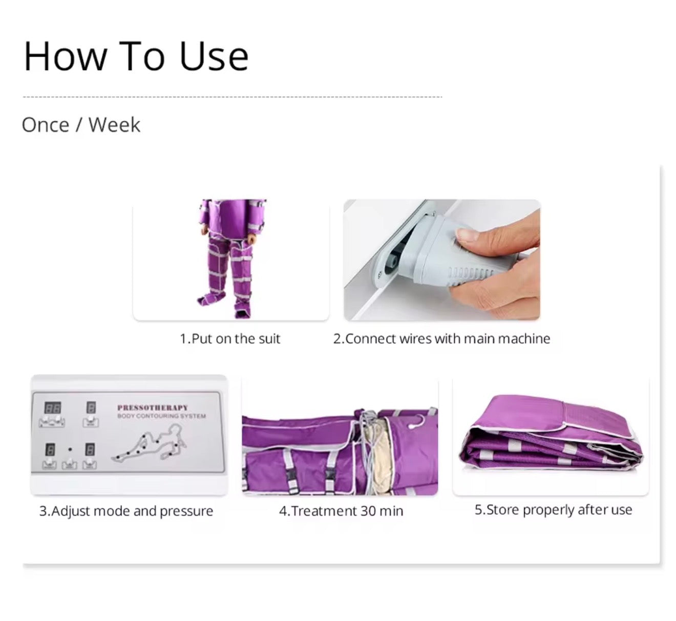 Máquina de Presoterapia con Infrarrojo – Traje Completo