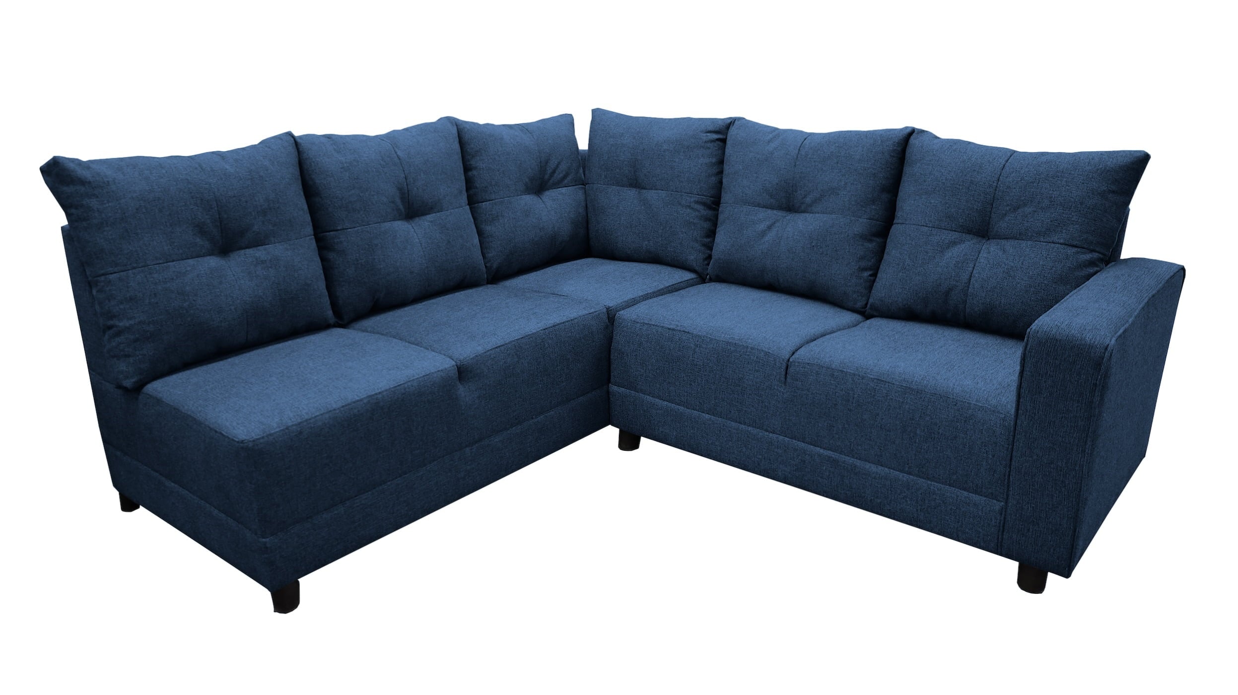 Sala Esquinera en U El Bazar Store Hera Azul marino 160x275x215 cm 4 Salas en 1 Tela Lino nacional Modular Chaise love seat sofa