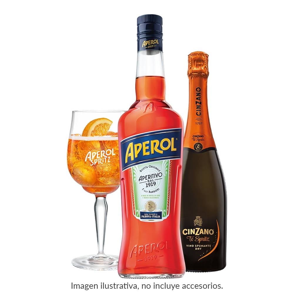 Licor de hierbas Aperol 700 ml + Cinzano To Spritz 750 ml