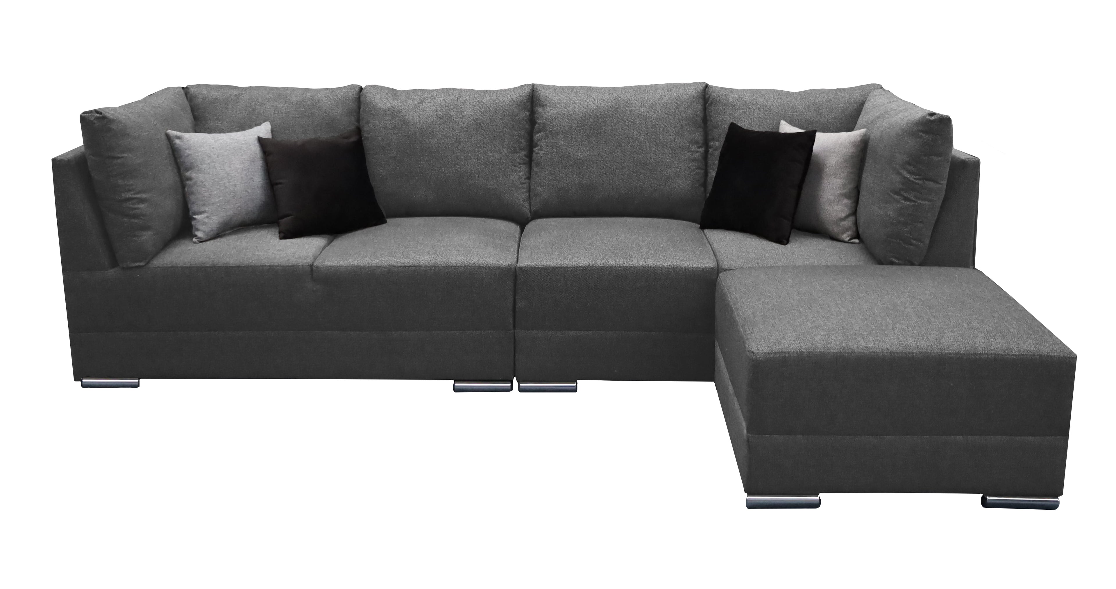 Sala Esquinera Modular El Bazar Store Artemis Gris Oxford 230x300 cm Derecha o Izquierda Tela Lino Nacional