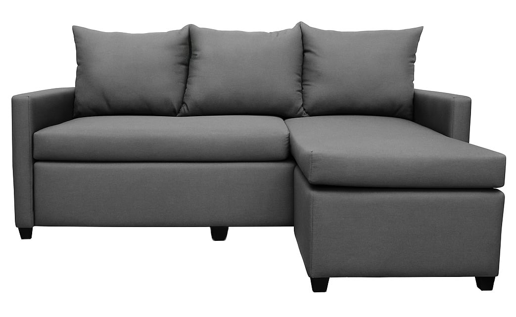 Sala Esquinera Modular El Bazar Store Vancouver Gris oxford 175x130 cm Sofa Lado derecho ó izquierdo Económica, Tela Lino