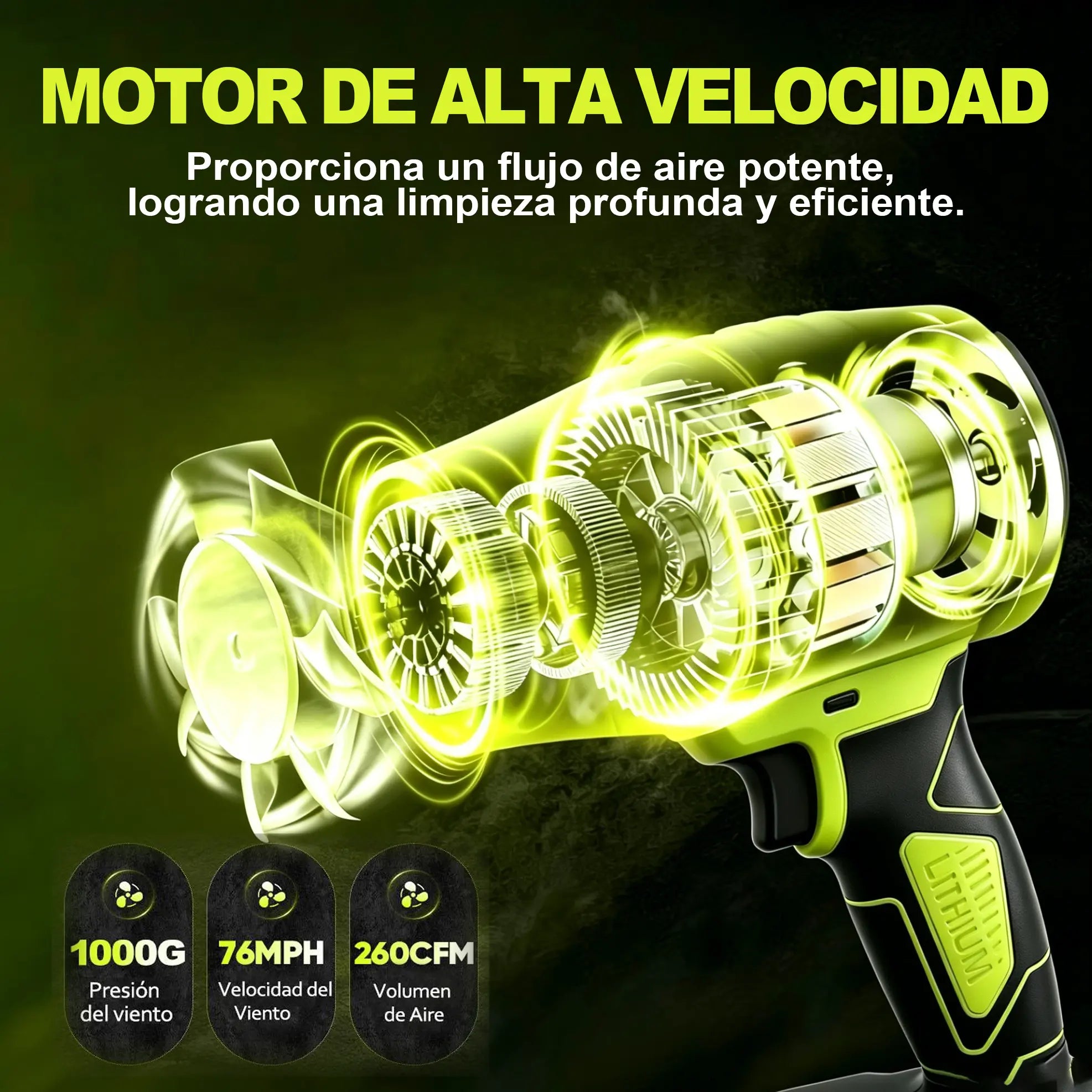 SEESE Soplador Inalámbrico Profesional Turbo Jet