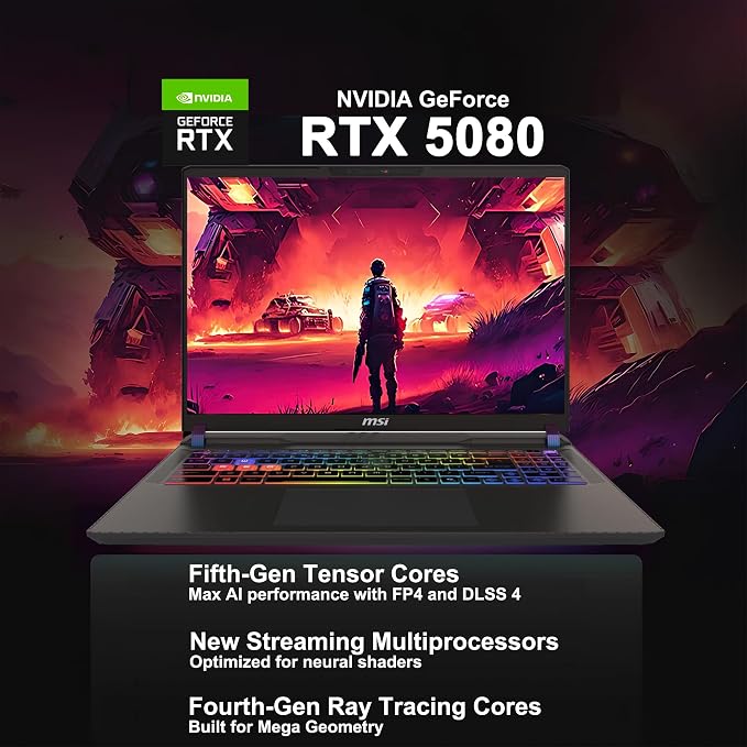 msi Vector 16 HX AI Gaming Laptop 16 pulgadas QHD+ (2560 x 1600) 240Hz Intel 24-core Ultra 9 275HX (>i9-14900HX) 16GB RAM 1TB SSD GeForce RTX 5080 16GB (hasta 1334 AI Tops) RGB Back. iiiiiiiiWin11 ICP