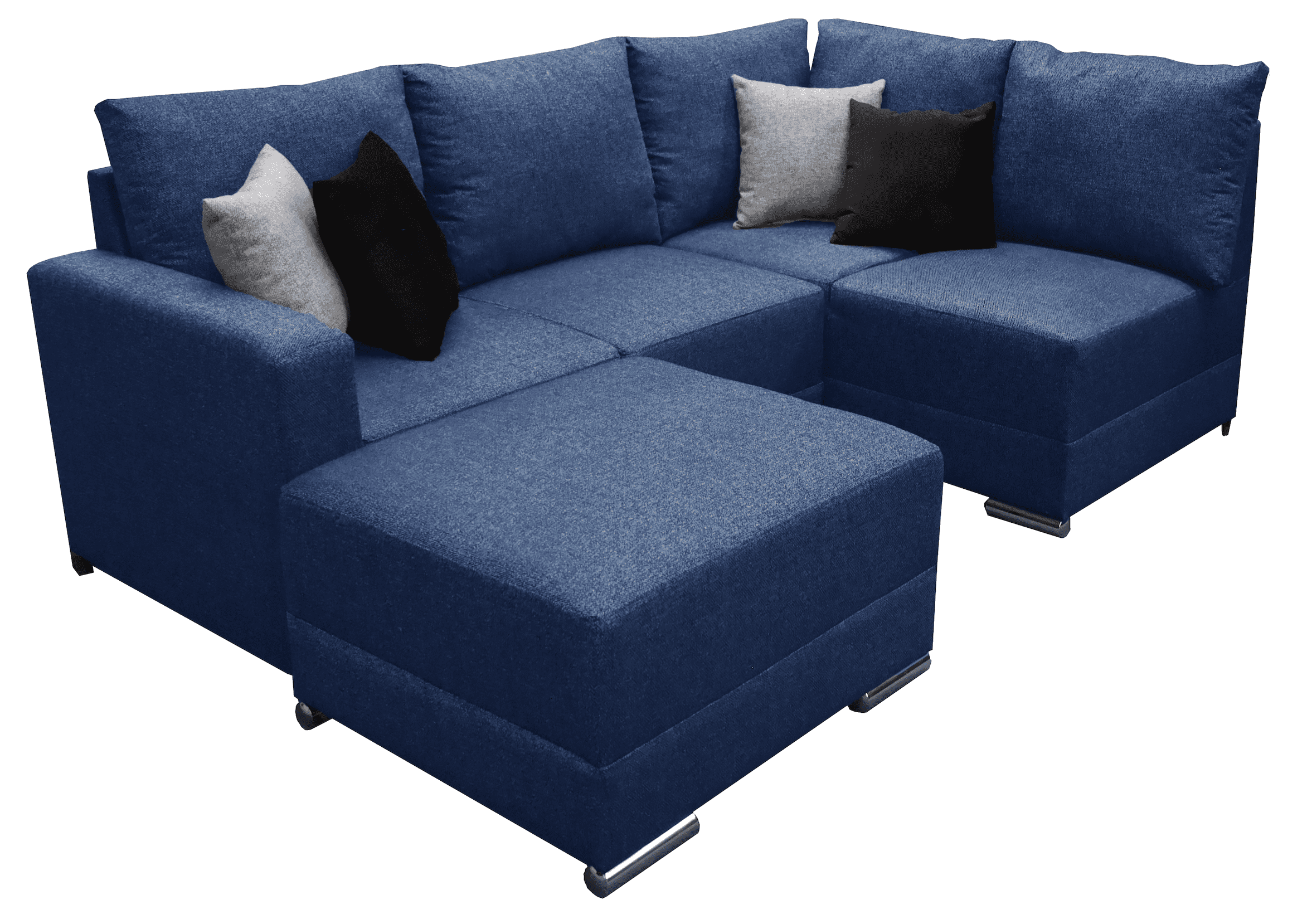 Sala Esquinera Modular El Bazar Store Artemis Azul Marino 230x300 cm Derecha o Izquierda Tela Lino Nacional