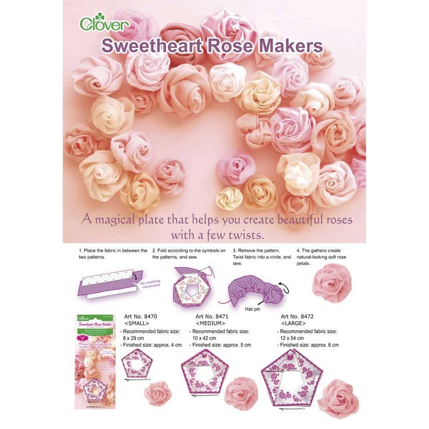 Molde de Plástico para Hacer Rosas y Flores de Tela Clover