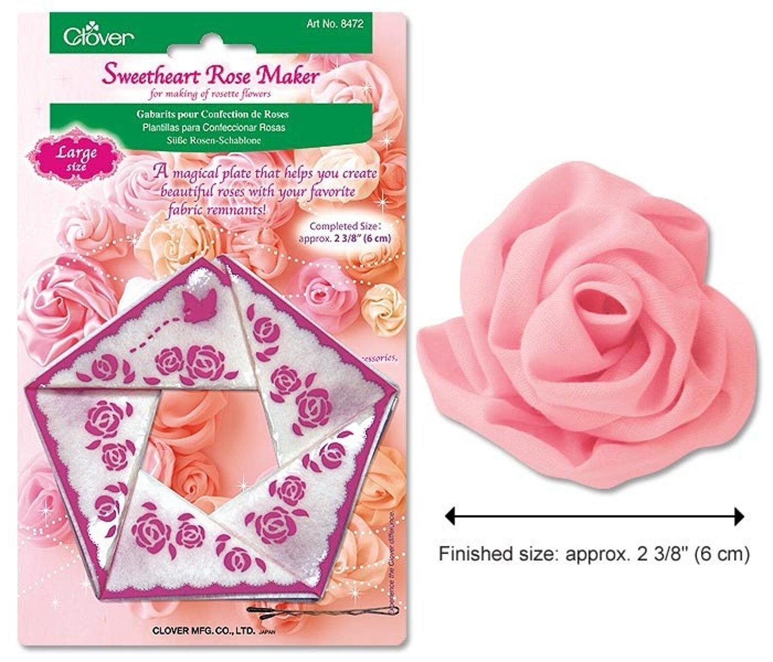 Molde de Plástico para Hacer Rosas y Flores de Tela Clover