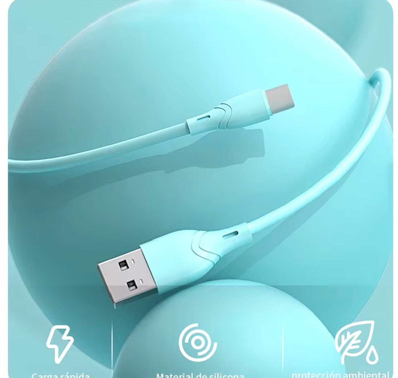 Cable de Datos Verde Oscuro tipo C