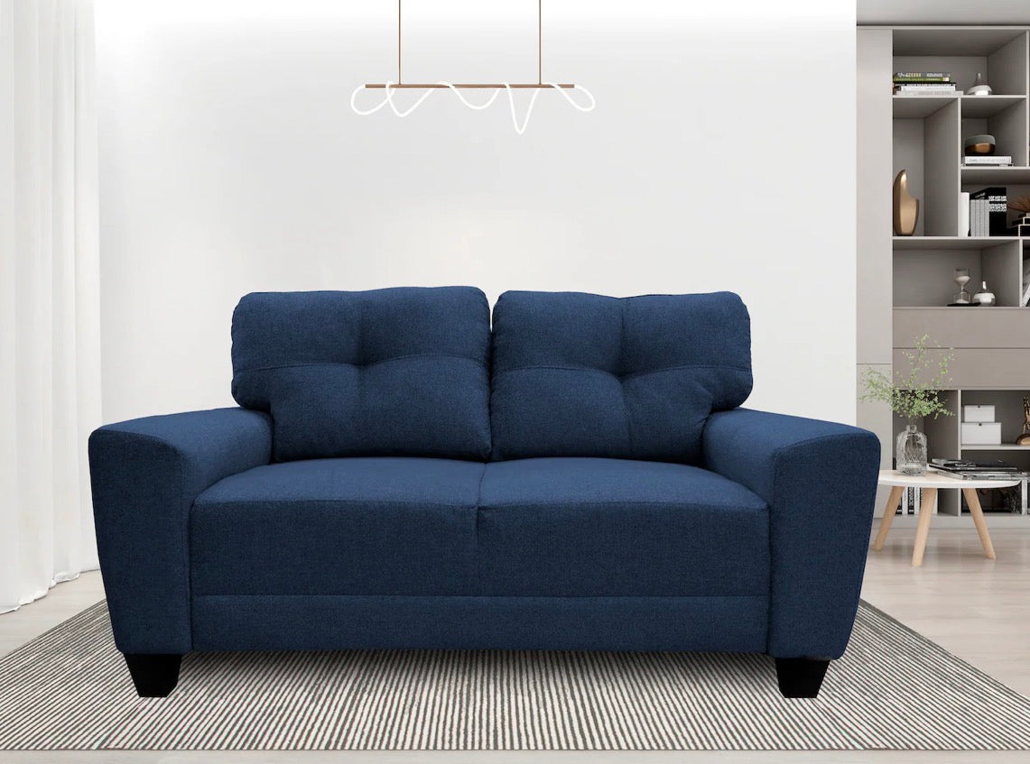 Sala Modular 3-2-1 Sidney Azul Marino – Sofá, Love Seat y Sillón Súper Cómodos