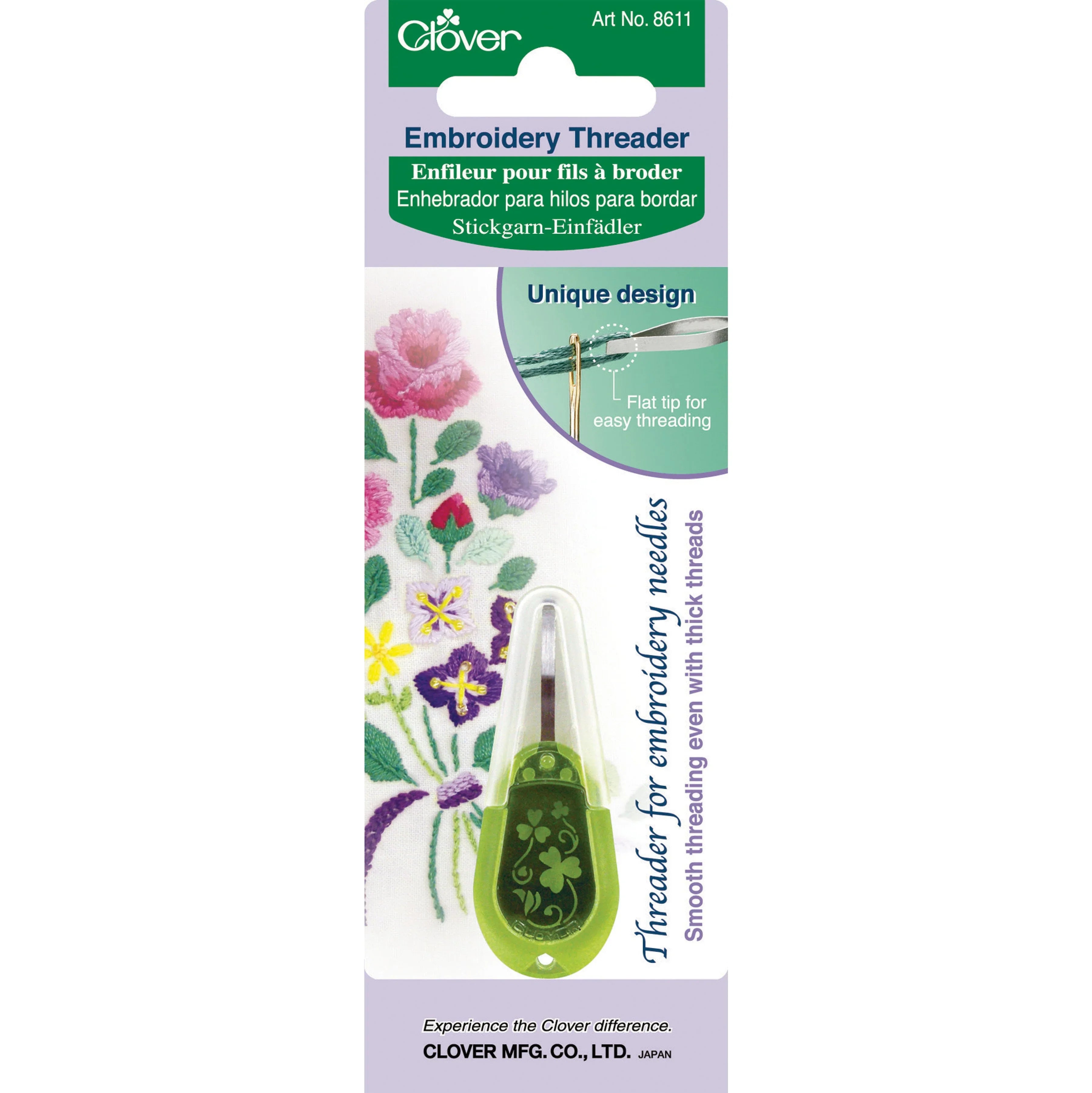 Enhebrador para Agujas de Bordado - Verde Manzana Clover