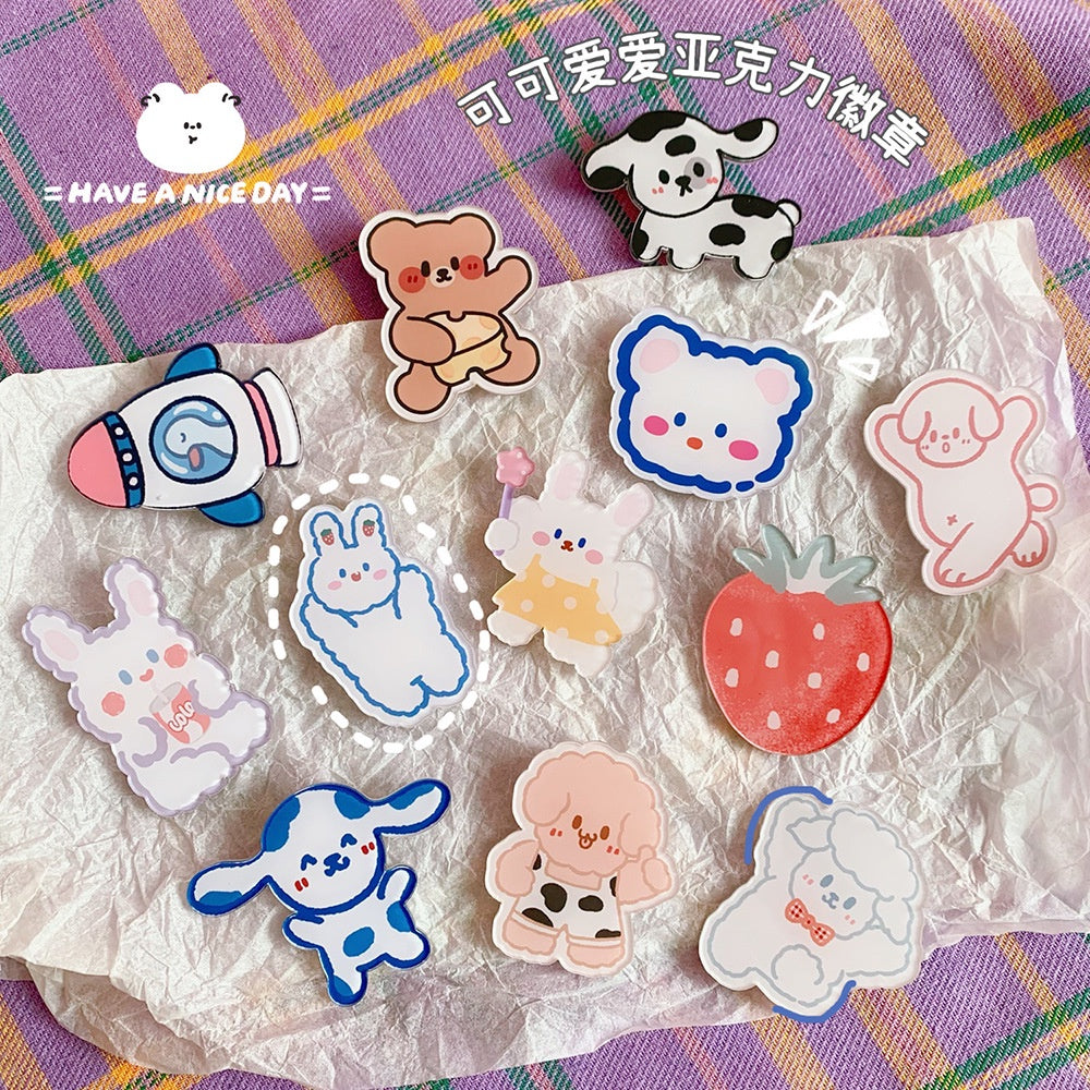 Broche Acrílico De Dibujos Animados