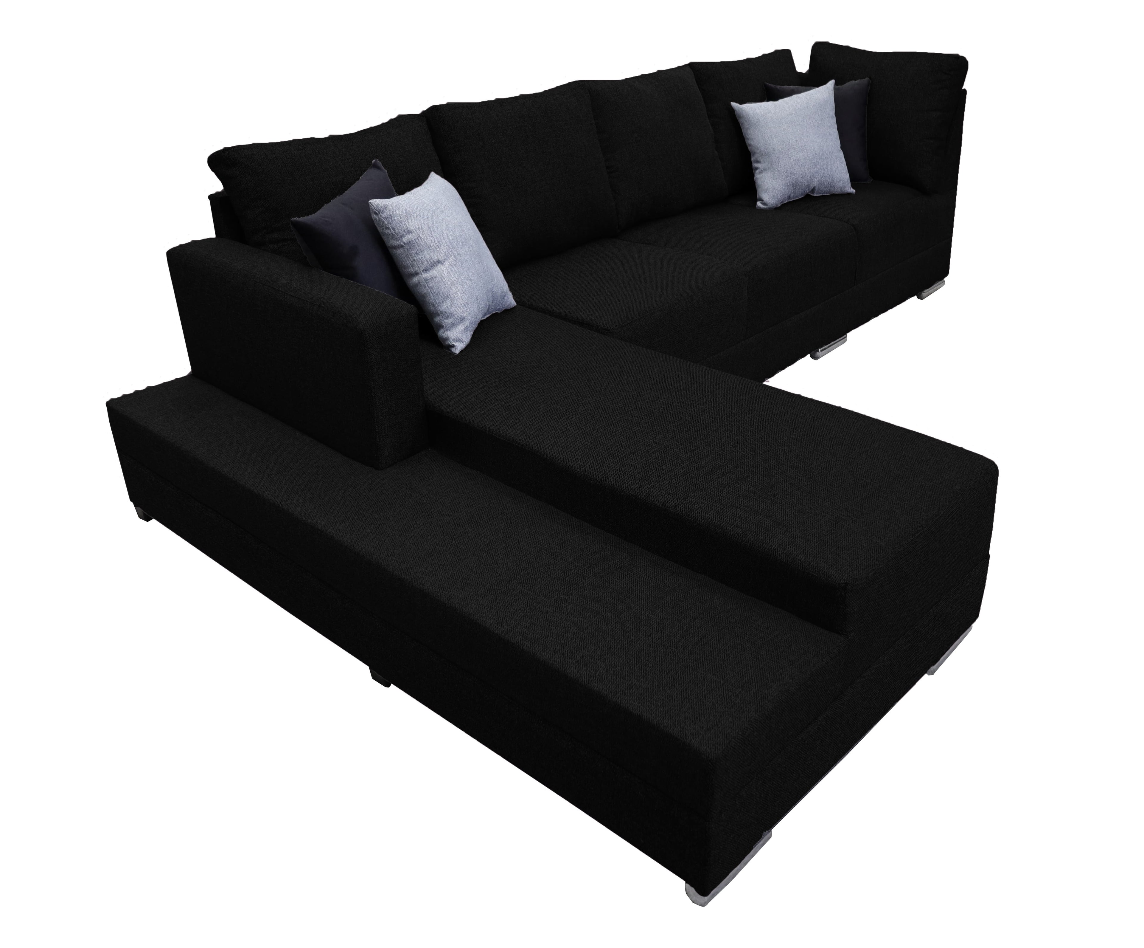 Sala esquinera EL BAZAR STORE Aquiles 260x200 cm Negro Moderna modular