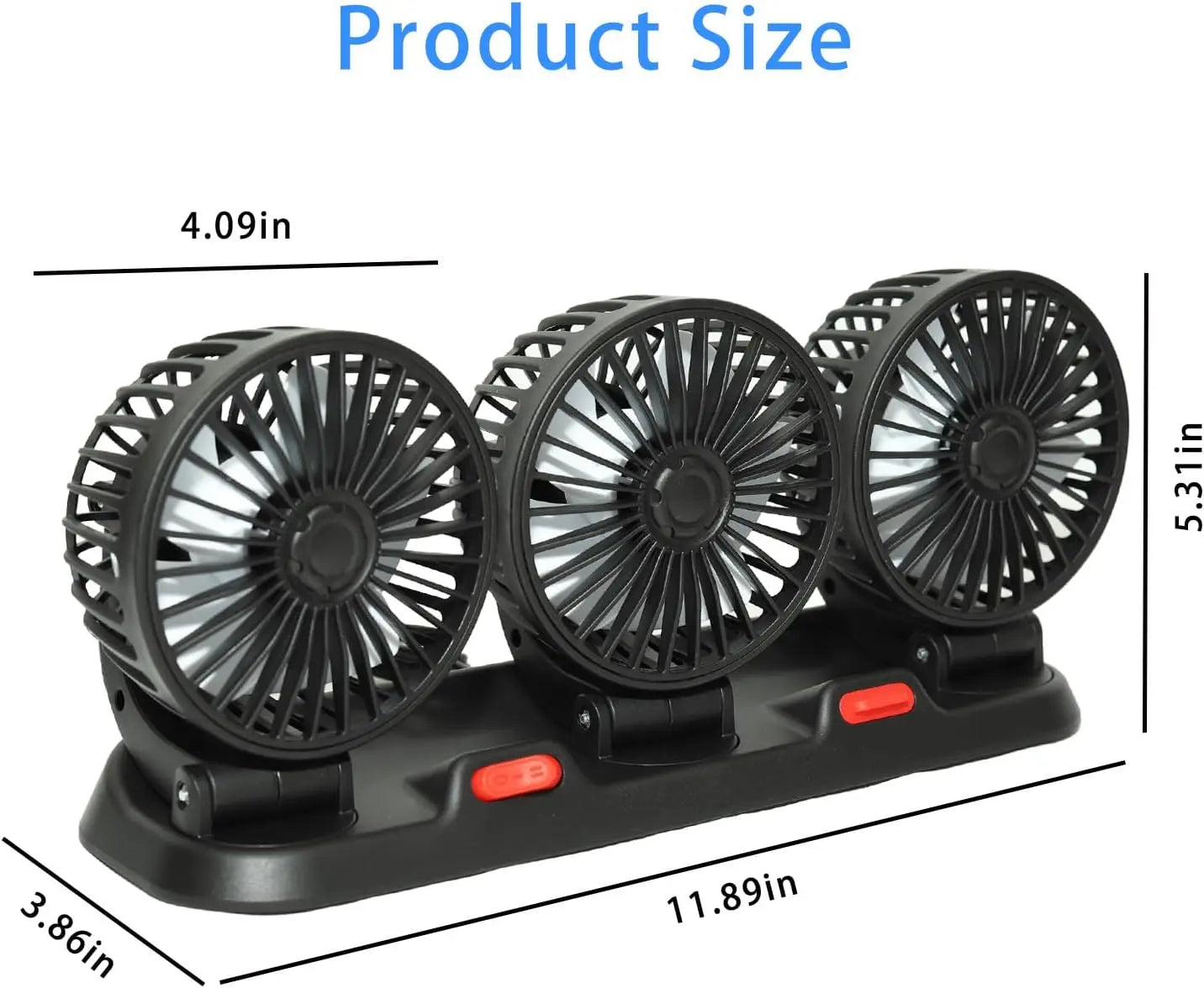 Ventilador de coche de tres aspas