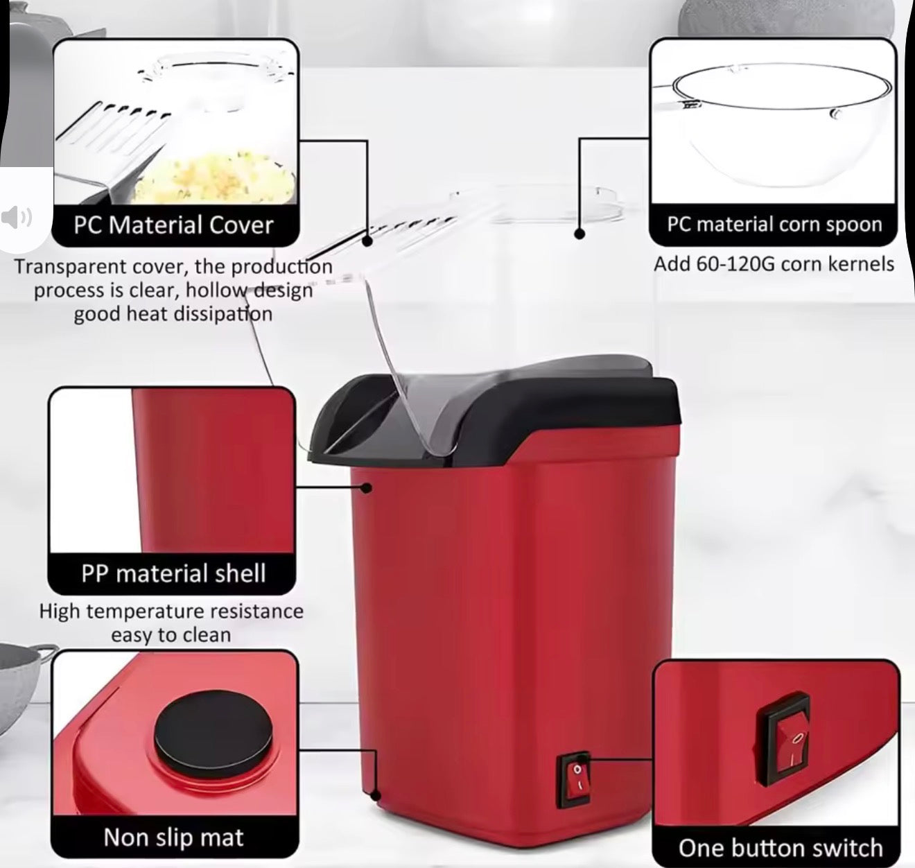 Máquina de Hacer Palomitas de Maíz Eléctrica