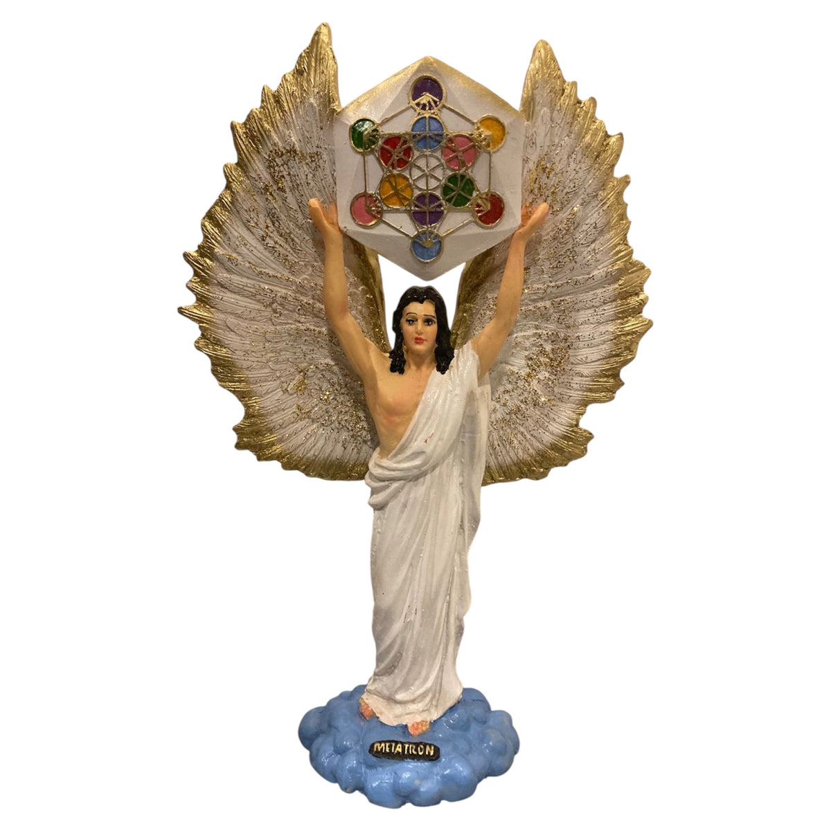 Metatron Arcangel Resina Nacional Pintado A Mano 32 Cm