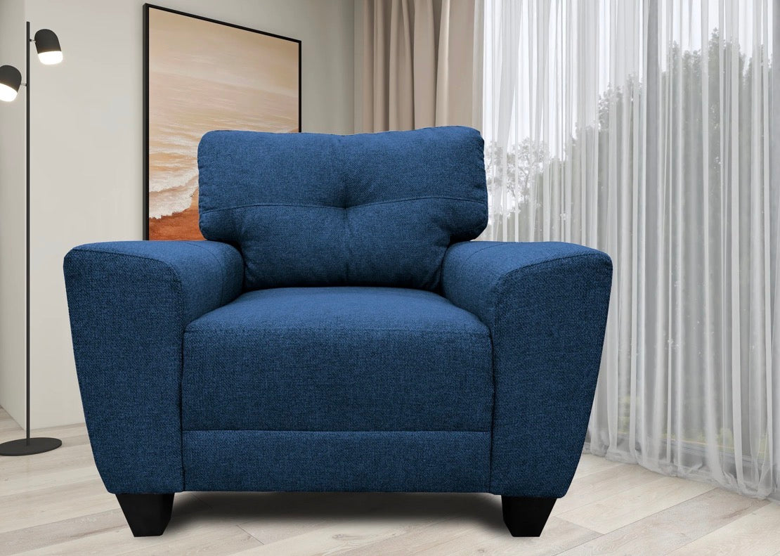 Sala Modular 3-2-1 Sidney Azul Marino – Sofá, Love Seat y Sillón Súper Cómodos
