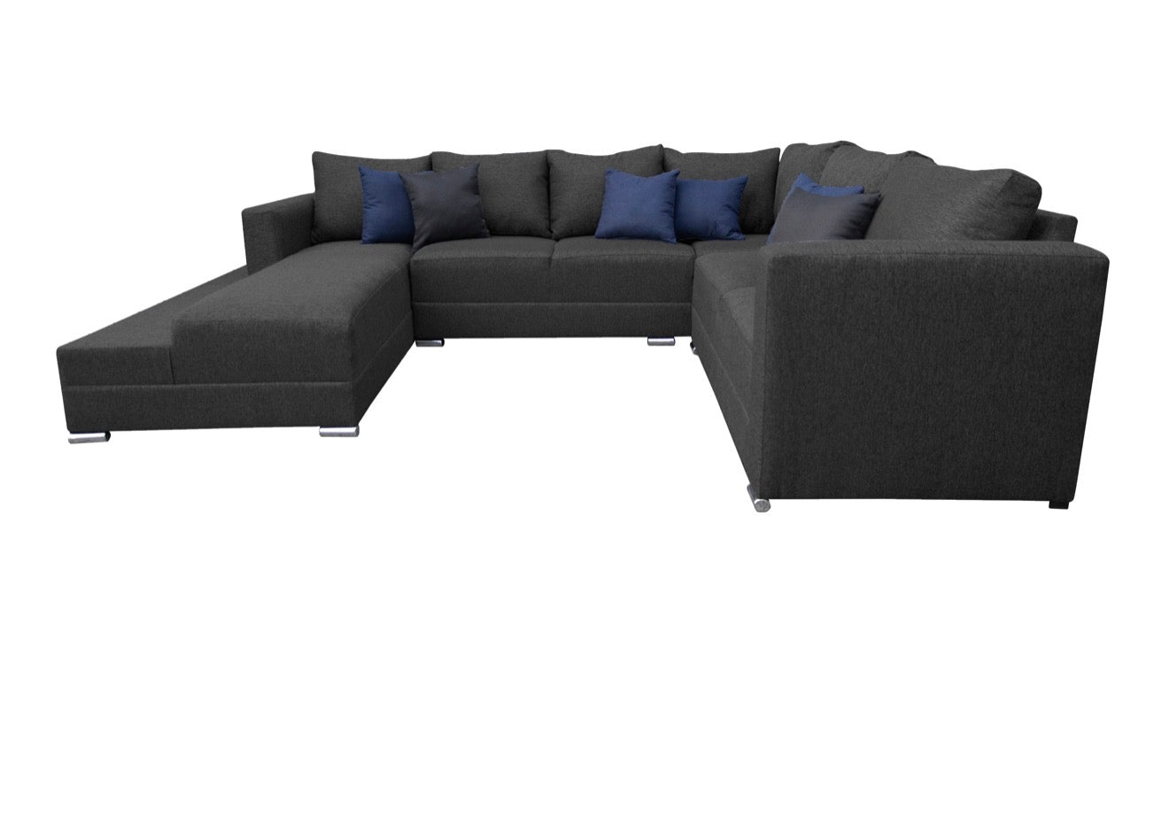 Sala Corbel - Esquinera en "U" Gris Oxford, 200x315x255 cm, 4 salas en 1