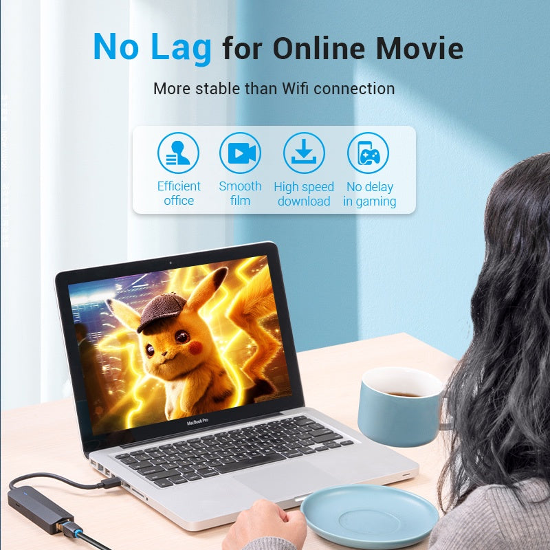 Vention Usb 3.0 2.0 HUB A RJ45 Ethernet De Alta Velocidad Gigabit 10/100/1000Mbps