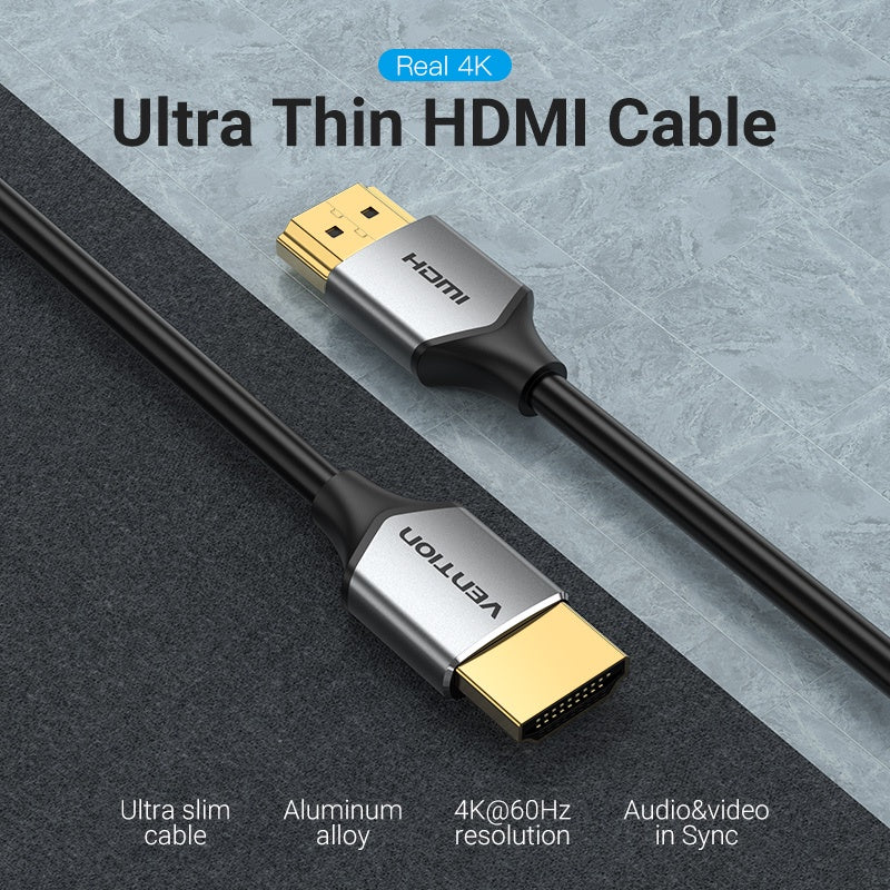 Vention Cable De Vención Soporte 4K Ultra Delgado HDMI 60Hz 18Gbps Macho A HD