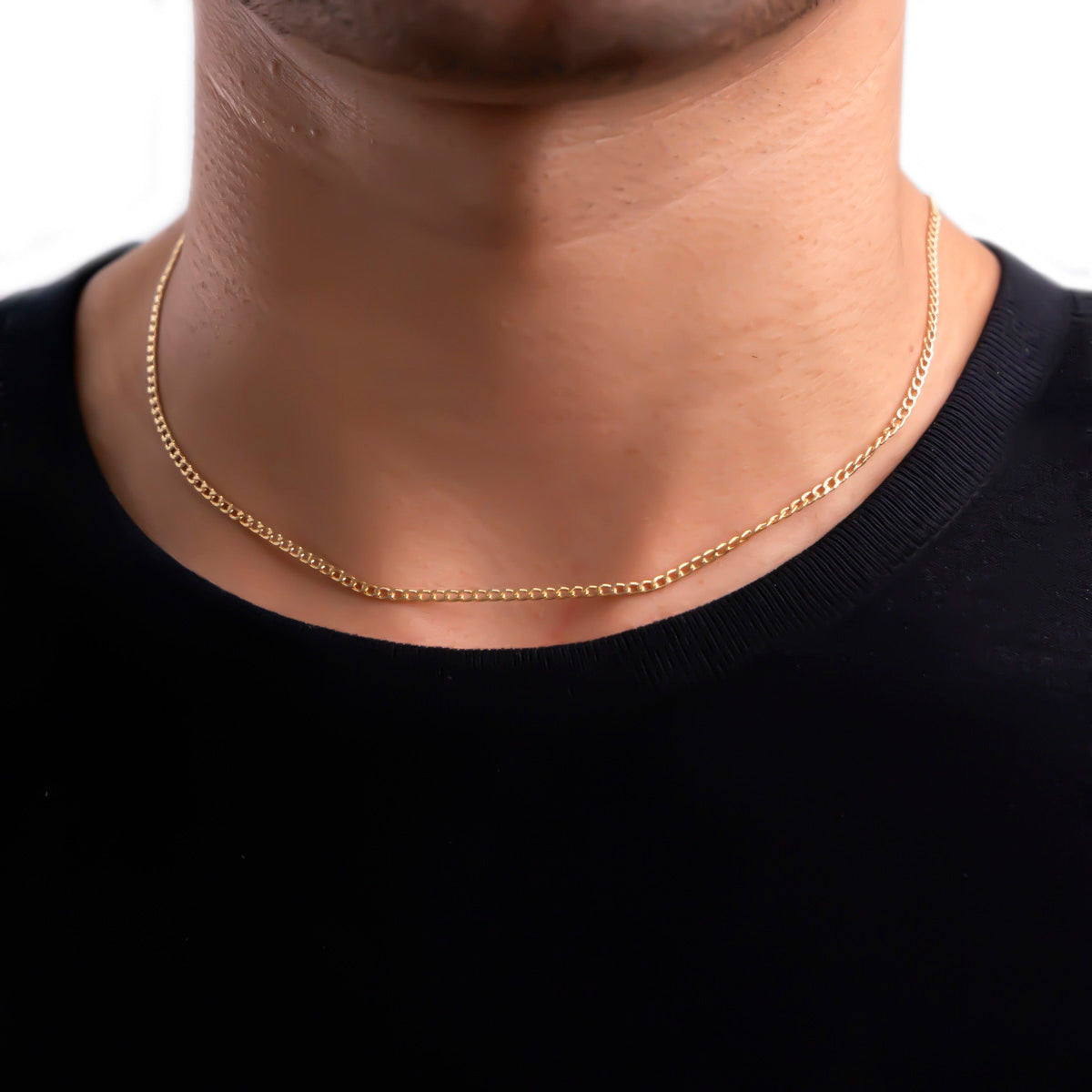 Cadena Italiana De 14k, Estilo Cubana, Calibre 2mm, De 60cm