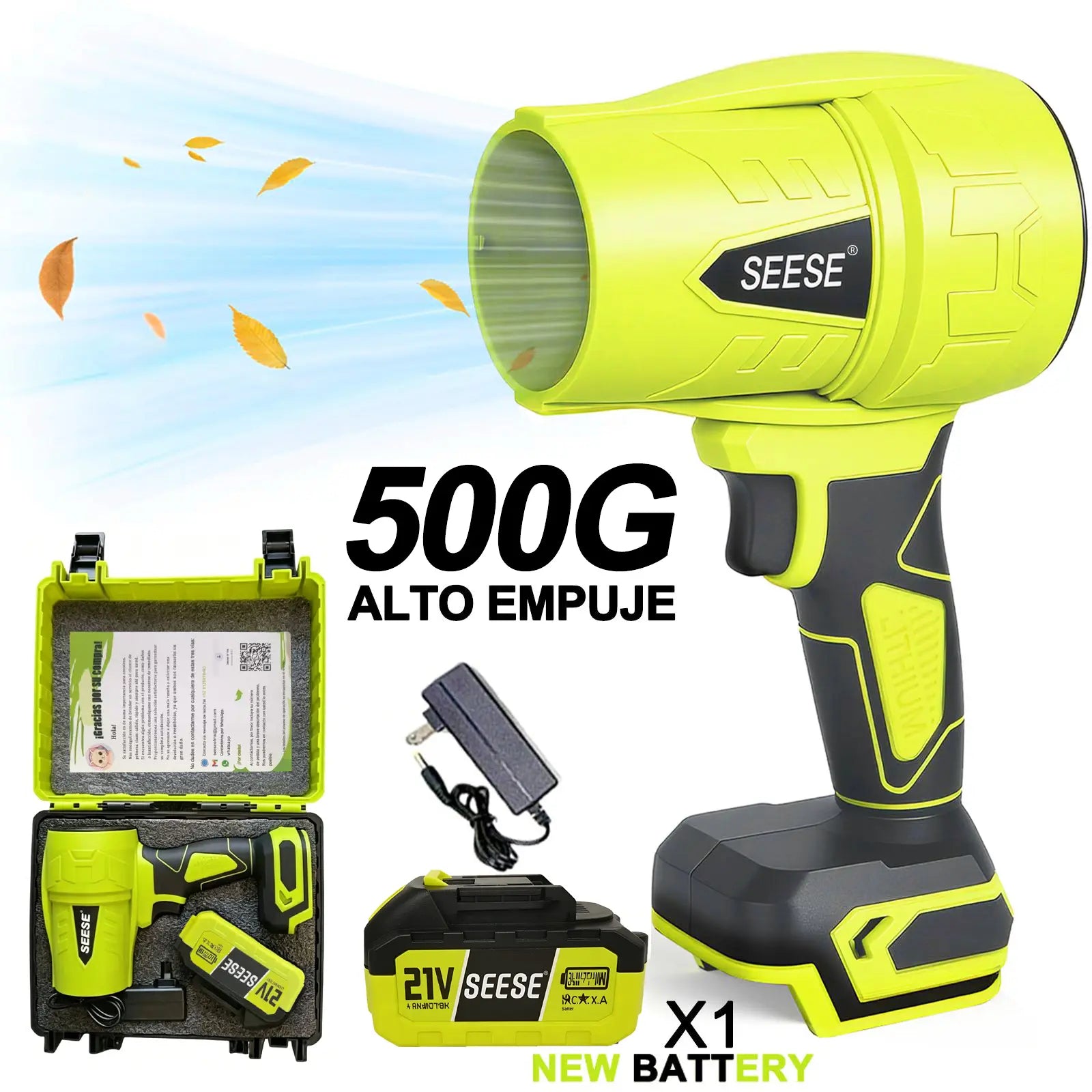 Soplador Inalámbrico Profesional Turbo Jet