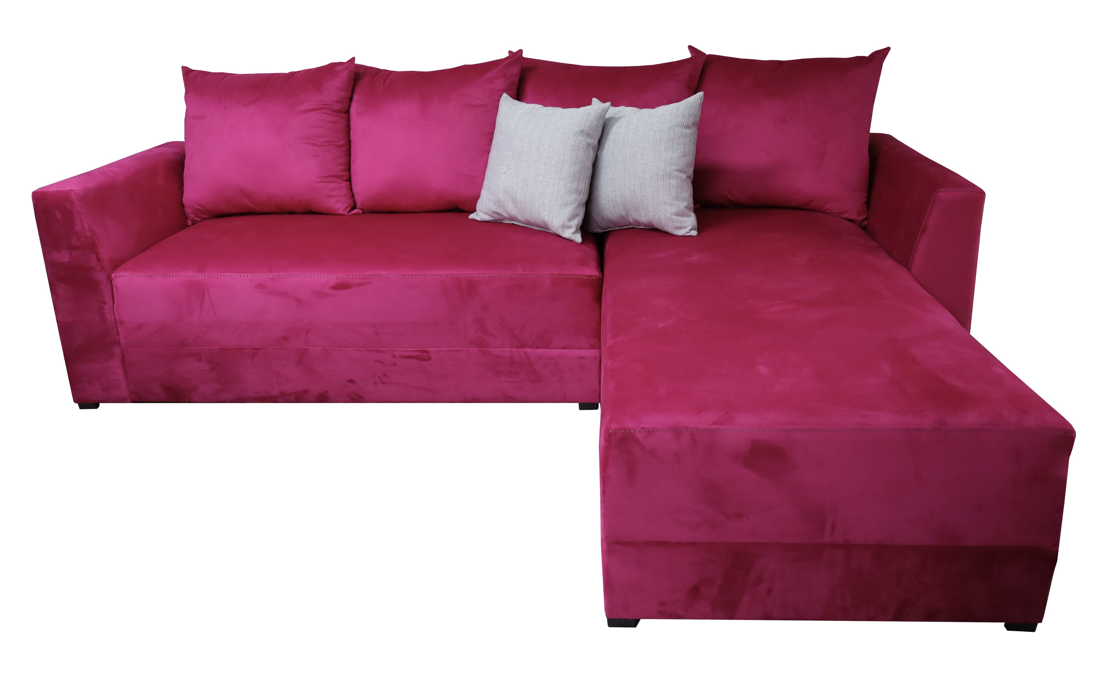 Sala esquinera El Bazar Store modelo Samso terciopelo gris Oxford 240x180 cm