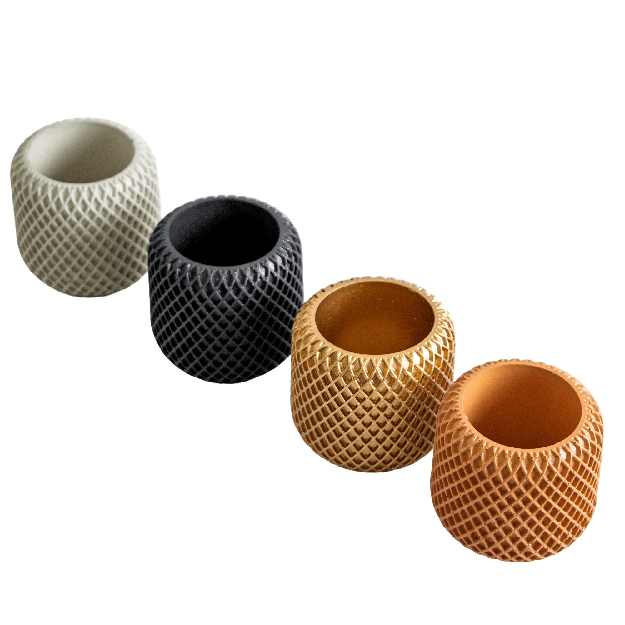 EOL - 90ml - Carrara Vaso de Concreto para velas - Frasco Marrón / Café