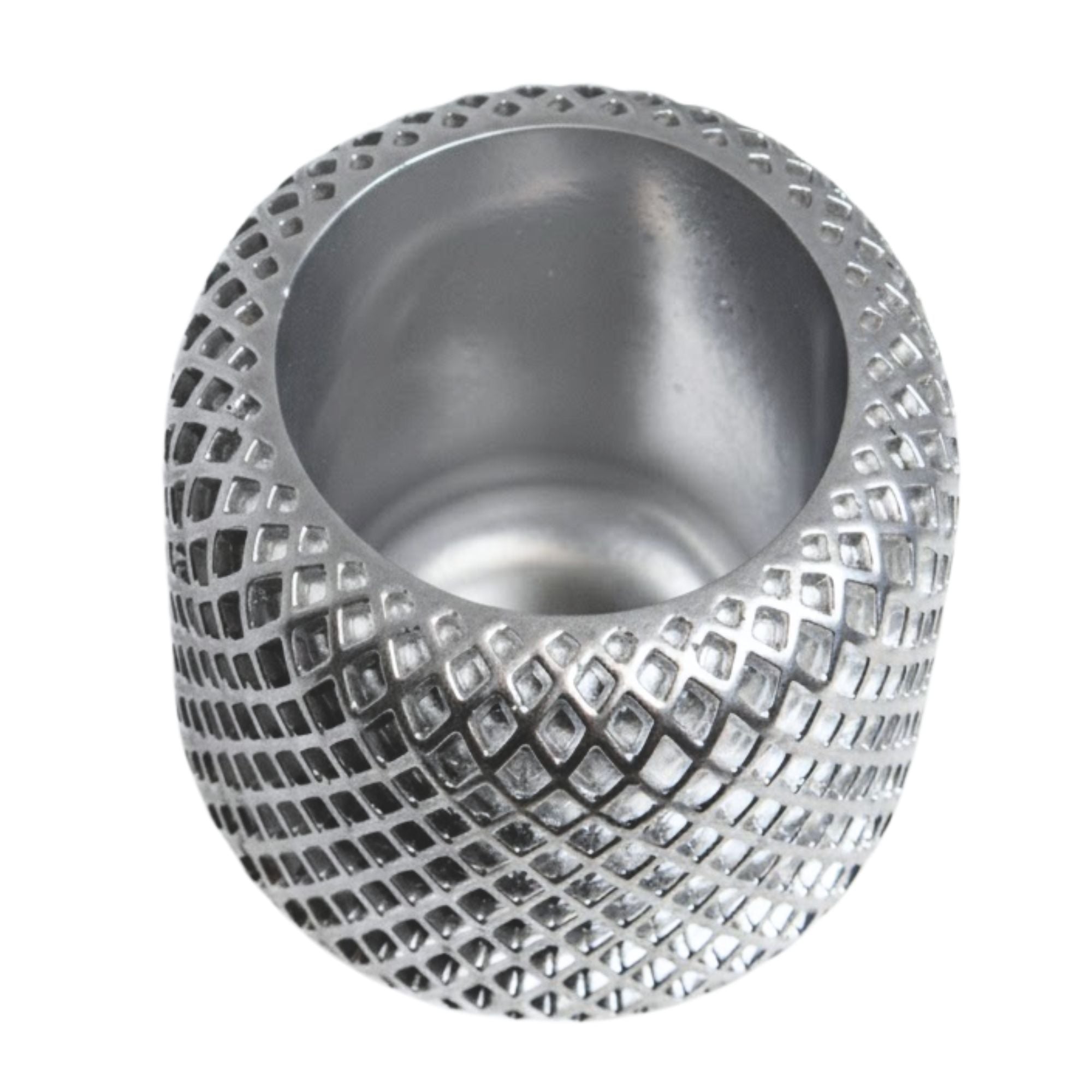 EOL - 90ml - Carrara Vaso de Concreto para velas - Frasco Plateado