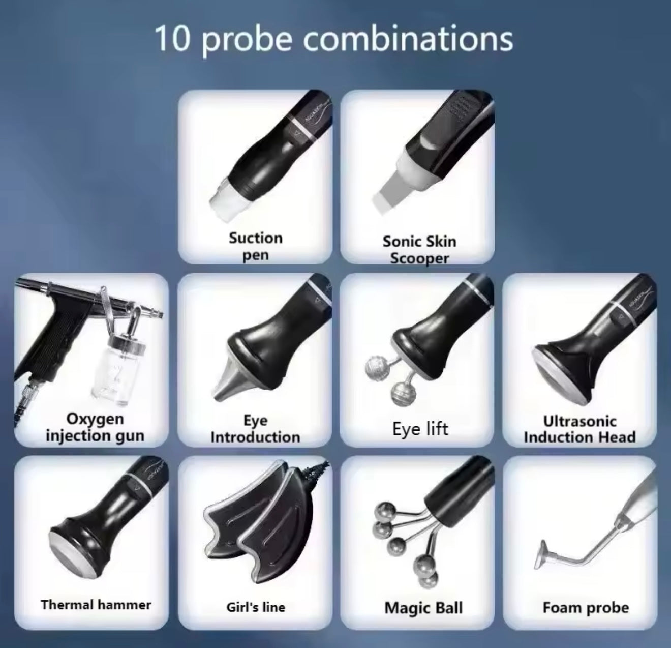 Máquina Hydro Facial 10 en 1 Profesional – Color Negro