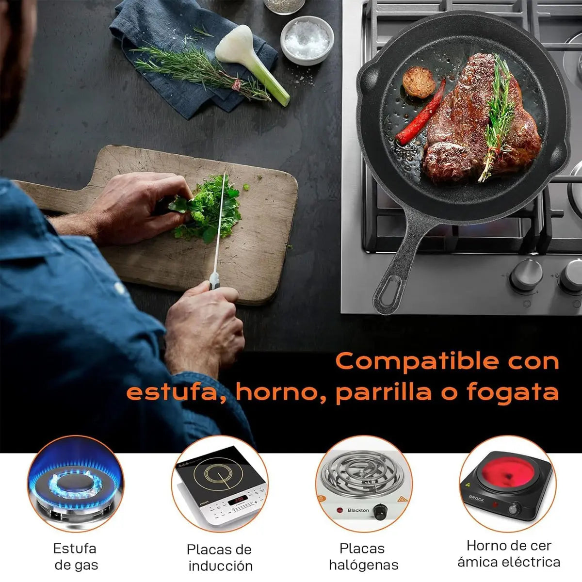 Sartenes Antiadherentes de Hierro Fundido