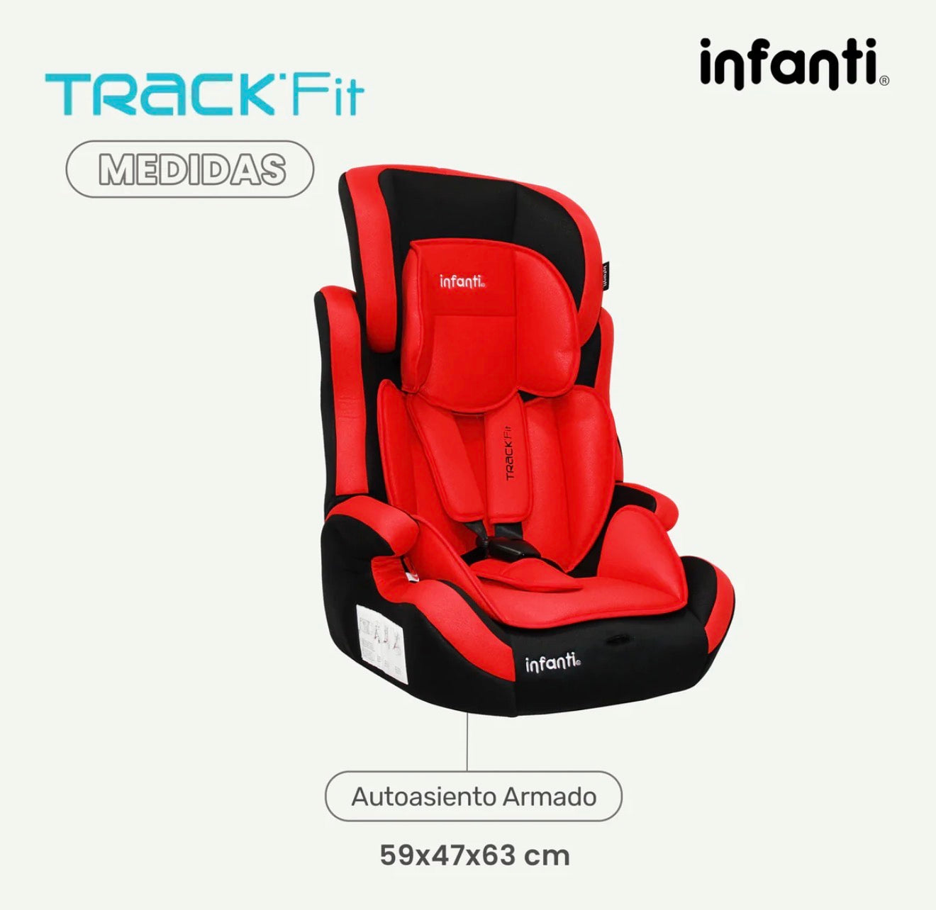 Autoasiento Infanti Track Fit Booster Grupo 1, 2 y 3 Anclaje Universal