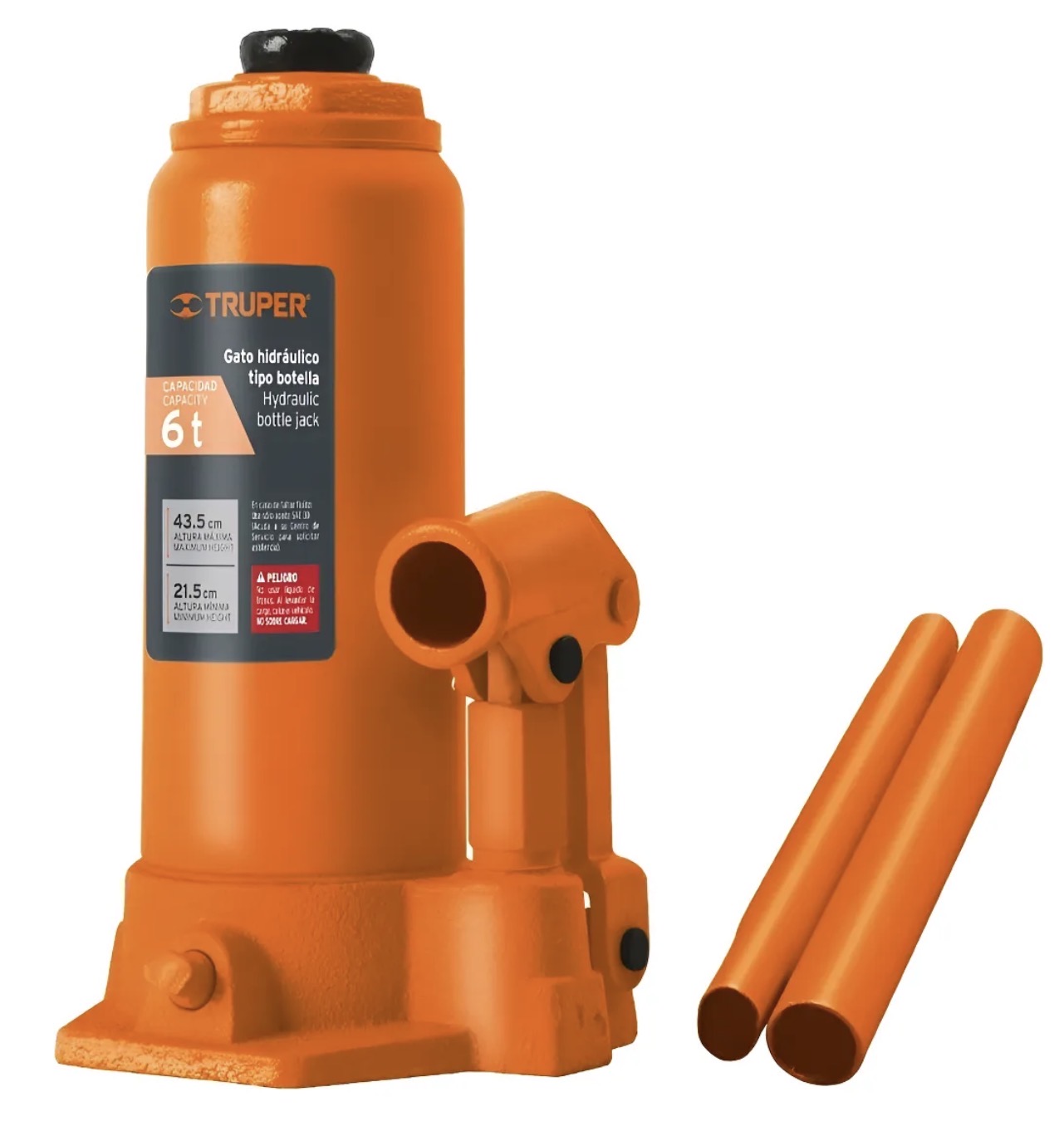 Gato hidráulico tipo botella Truper 6 toneladas