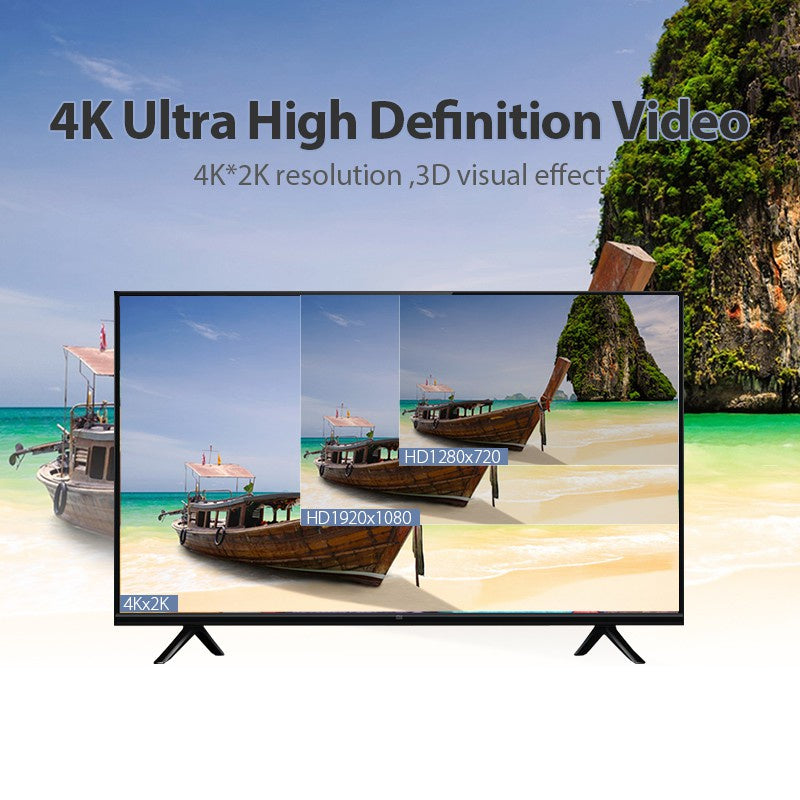 Vention Cable HDMI 2.0 4k 3D Metal Caso Chapado En Oro Para TV