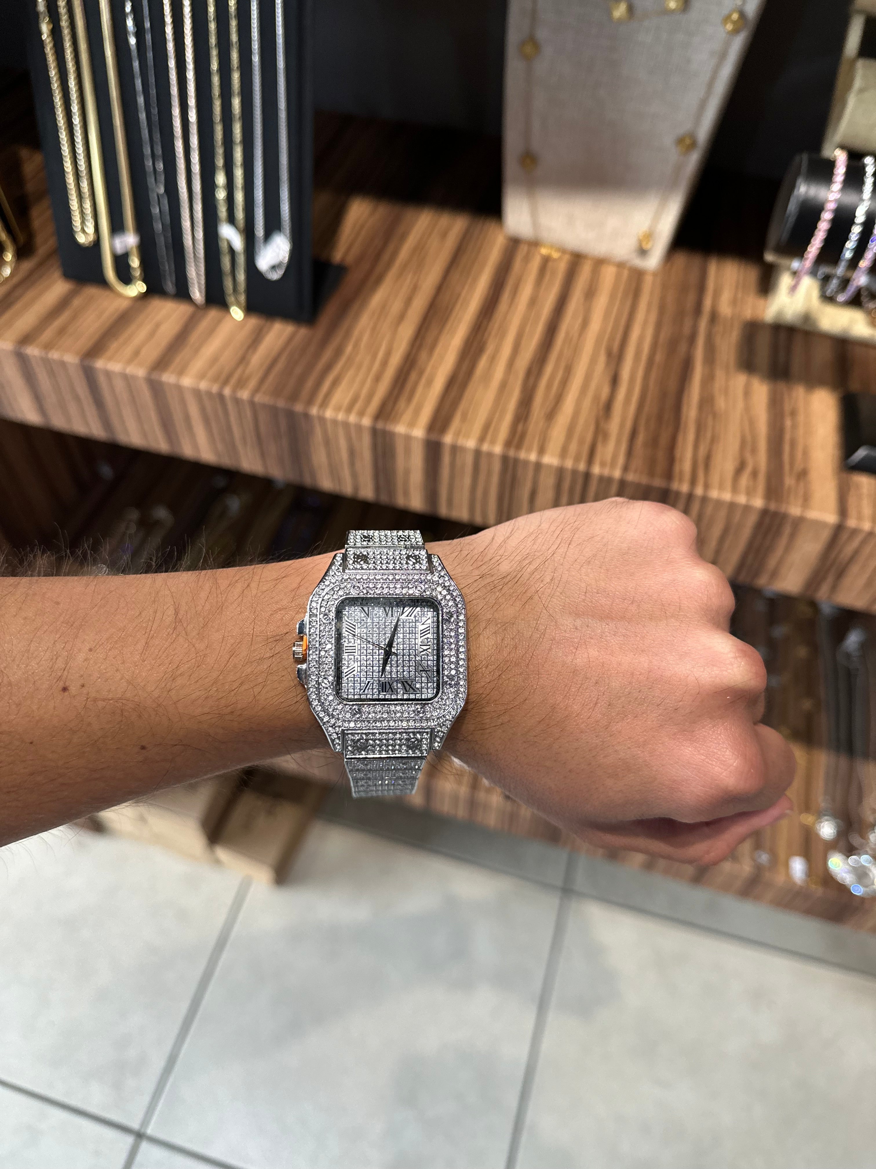 Reloj Crtr Full Iced Plata