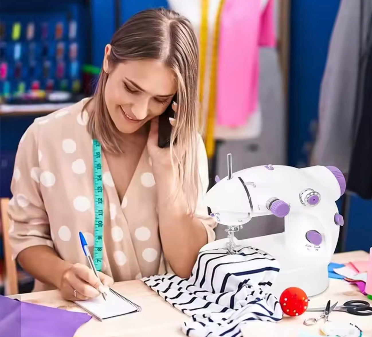 Máquina de coser portátil eléctrica de casa