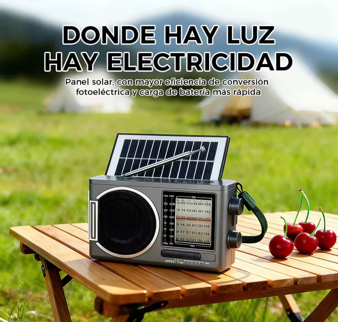 Radio FM/AM Solar + Reproductor MP3