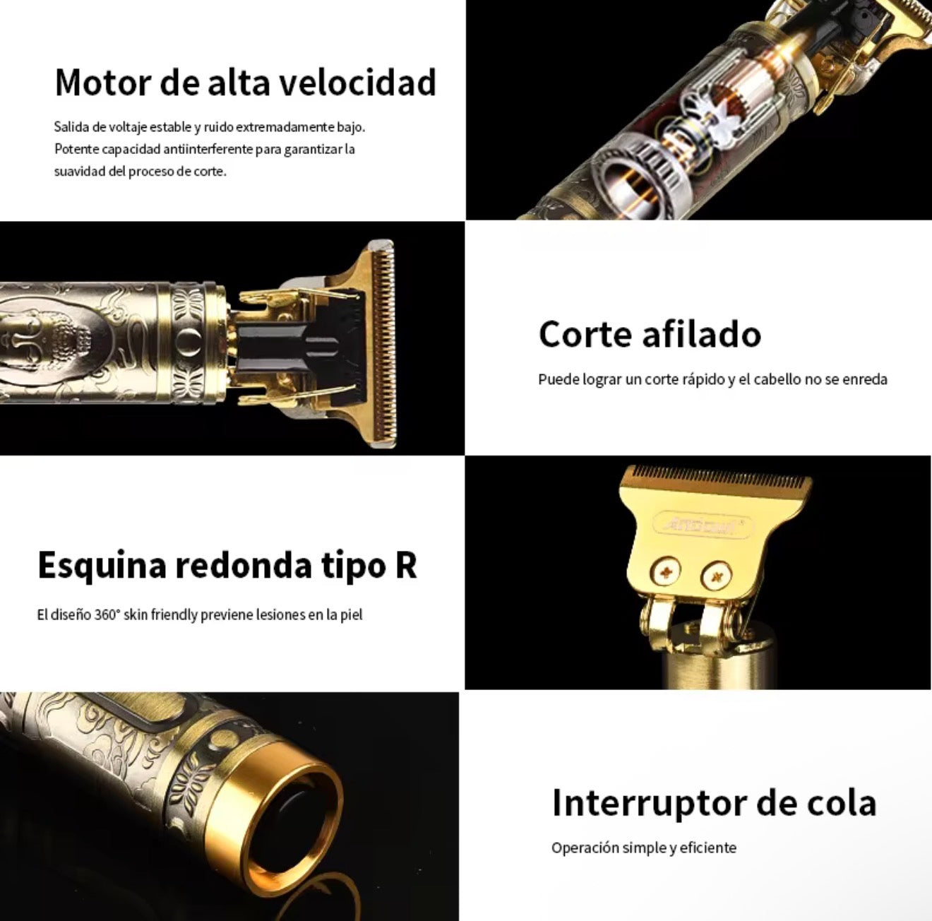 Cortadora de pelo eléctrica profesional para hombres,