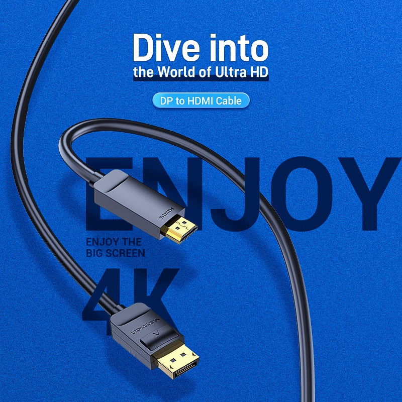 Vention DP A HDMI Cable 4k 30HZ Chapado En Oro DisplayPort Full HD