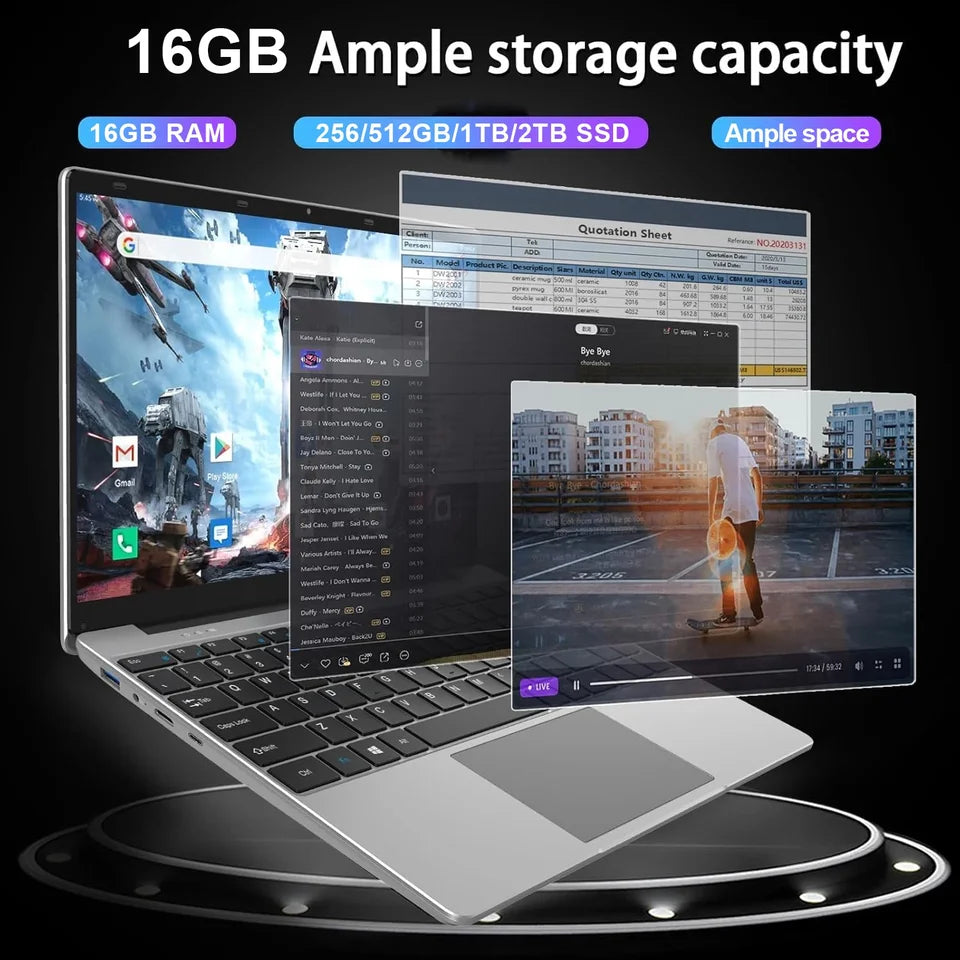 Computadora portátil para juegos con Windows 11 de 14.1 pulgadas